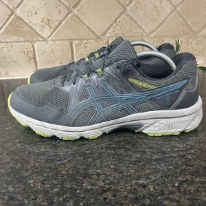 Men's Asics Gel Venture 8 Running Shoes Sz 11 Black Gray Blue And Lime Green
